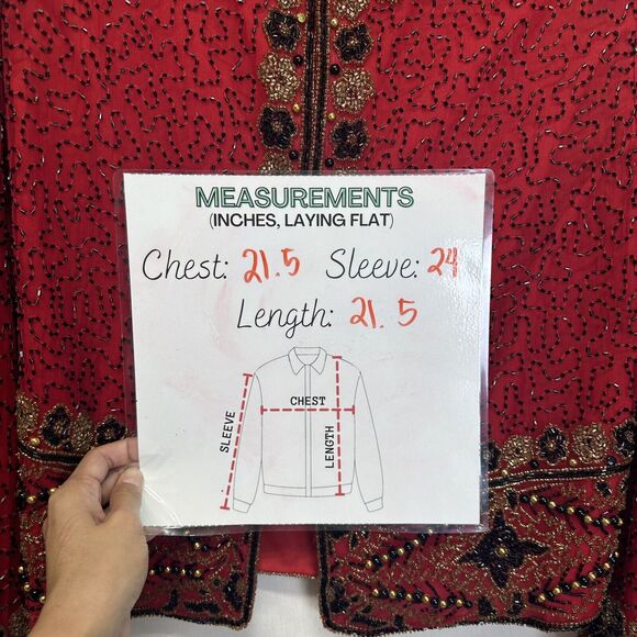 Lawrence Kazar New York Vintage Heavy Beaded Blazer Jacket 100% Silk XL Formal - Picture 12 of 16